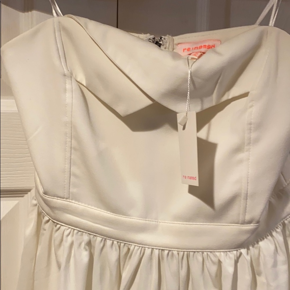 White strapless dress